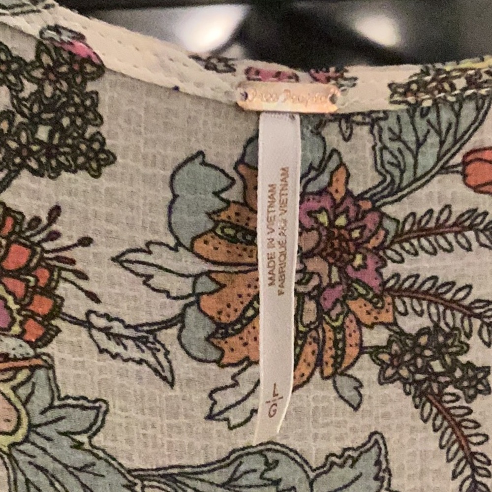 Free People Earth Folk Tea Set Floral Maxi Dress (Flaw) Duster Drape Swim Cover - Picture 3 of 10